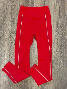 Classic Low Rise with Pocket Legging- Red and White